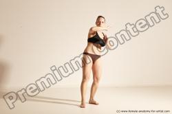 Underwear Martial art Woman White Moving poses Average long colored Dynamic poses Academic